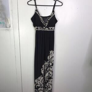 Snap Dress Womens M Babydoll Maxi Resort Vacation Jersey Stretch Empire Waist